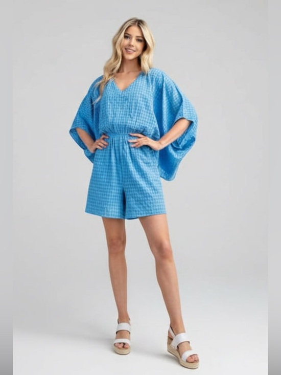 Mandalay and Company Pants - THE KIMONO BLOOM ROMPER COLLECTION AZURE BLOOM